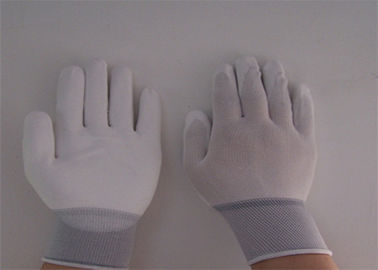 Safety Working PU Coated Gloves Silk Screen Logo Printing Smooth Surface