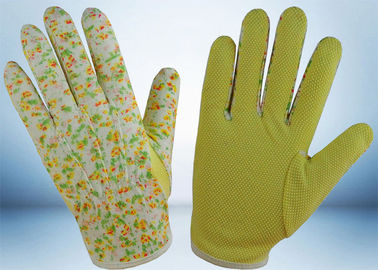 Flower Printed Cotton Gardening Gloves Slip Proof Three Stitches Lines