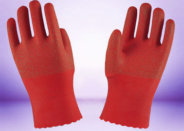Heavy Duty long cuff latex palm coated work gloves Rubber Dipped Superior Grip Performance
