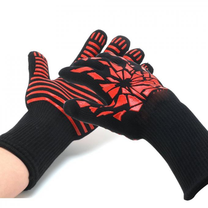 Gants résistants à la chaleur extrêmes de BBQ de fibre d'Aramid de gants de vente d'Amazone de gants chauds de gril